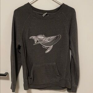 Gray Sweatshirt with Whale Design
